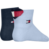 Tommy Hilfiger Light Blue Baby Strumpor 2-Pack Heart