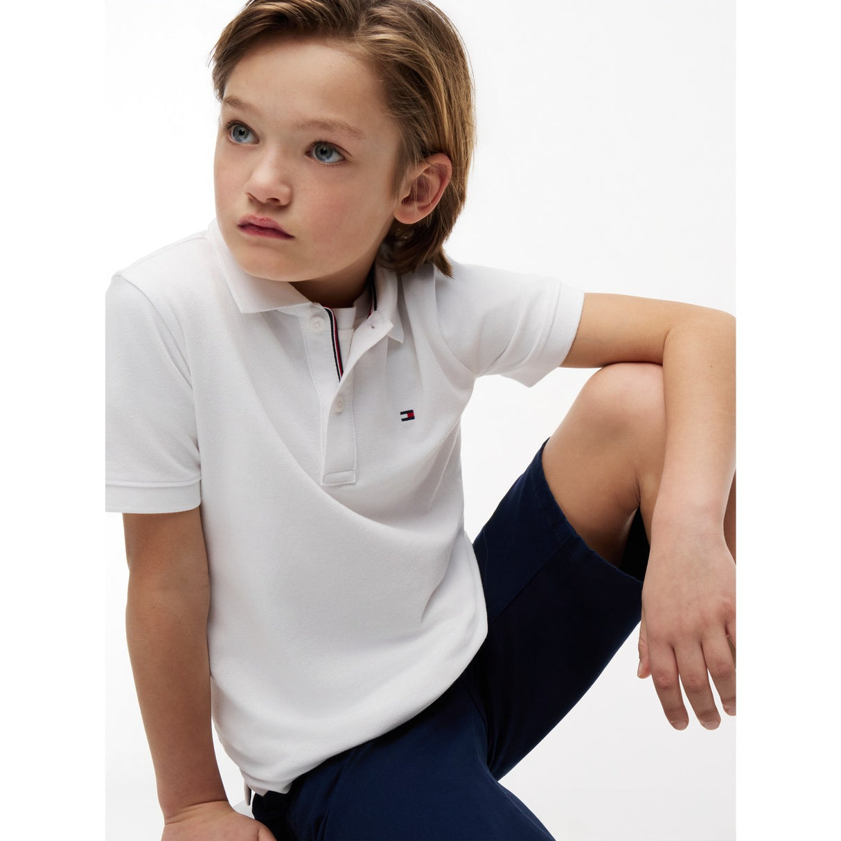 Tommy Hilfiger White Flag Pikétröja Ss