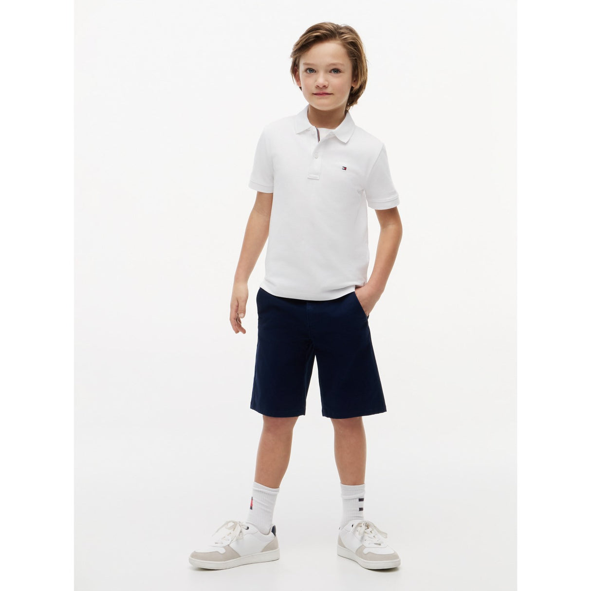 Tommy Hilfiger White Flag Pikétröja Ss
