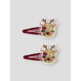 Name It Red Dahlia Reindeer Nmfrifetti 2-Pack Hairclip