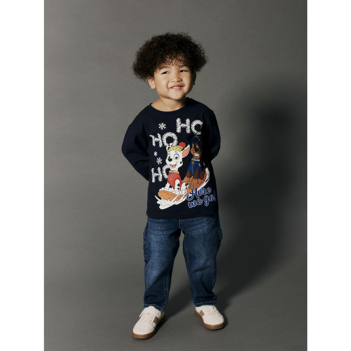 Name It Navy Blazer Nmmsanti Paw Ls Nreg Topp Cplg