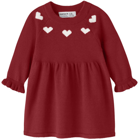 Name It Red Dahlia Nmfrisse Ls Stickad Klänning