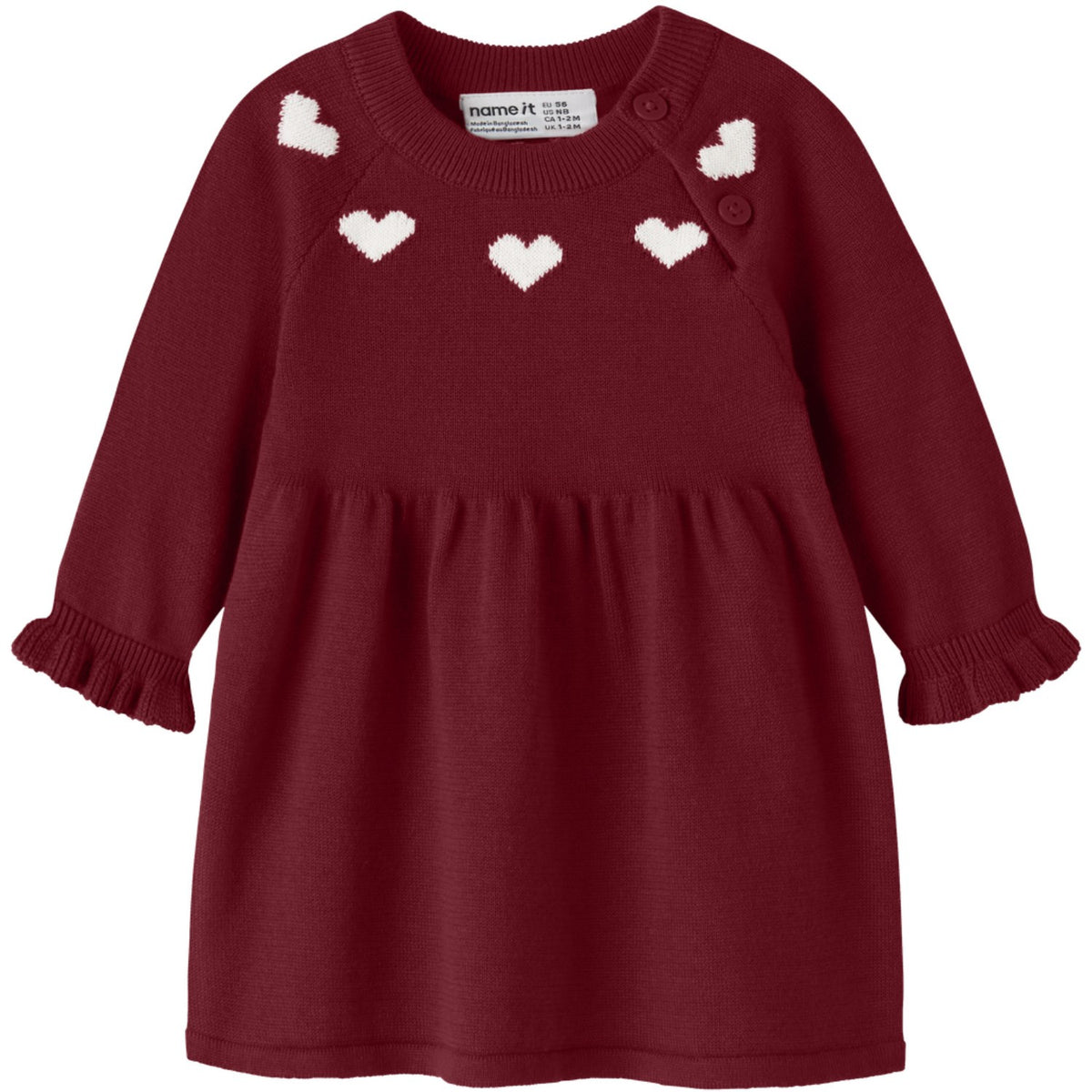 Name It Red Dahlia Nbfrisse Ls Stickad Klänning