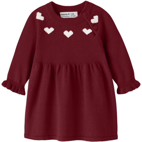 Name It Red Dahlia Nbfrisse Ls Stickad Klänning