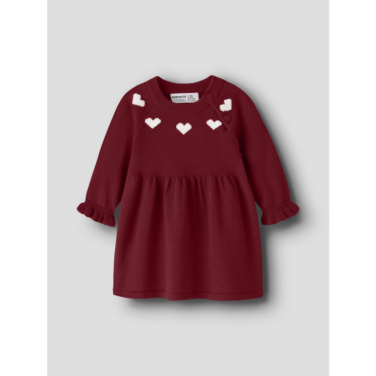 Name It Red Dahlia Nbfrisse Ls Stickad Klänning