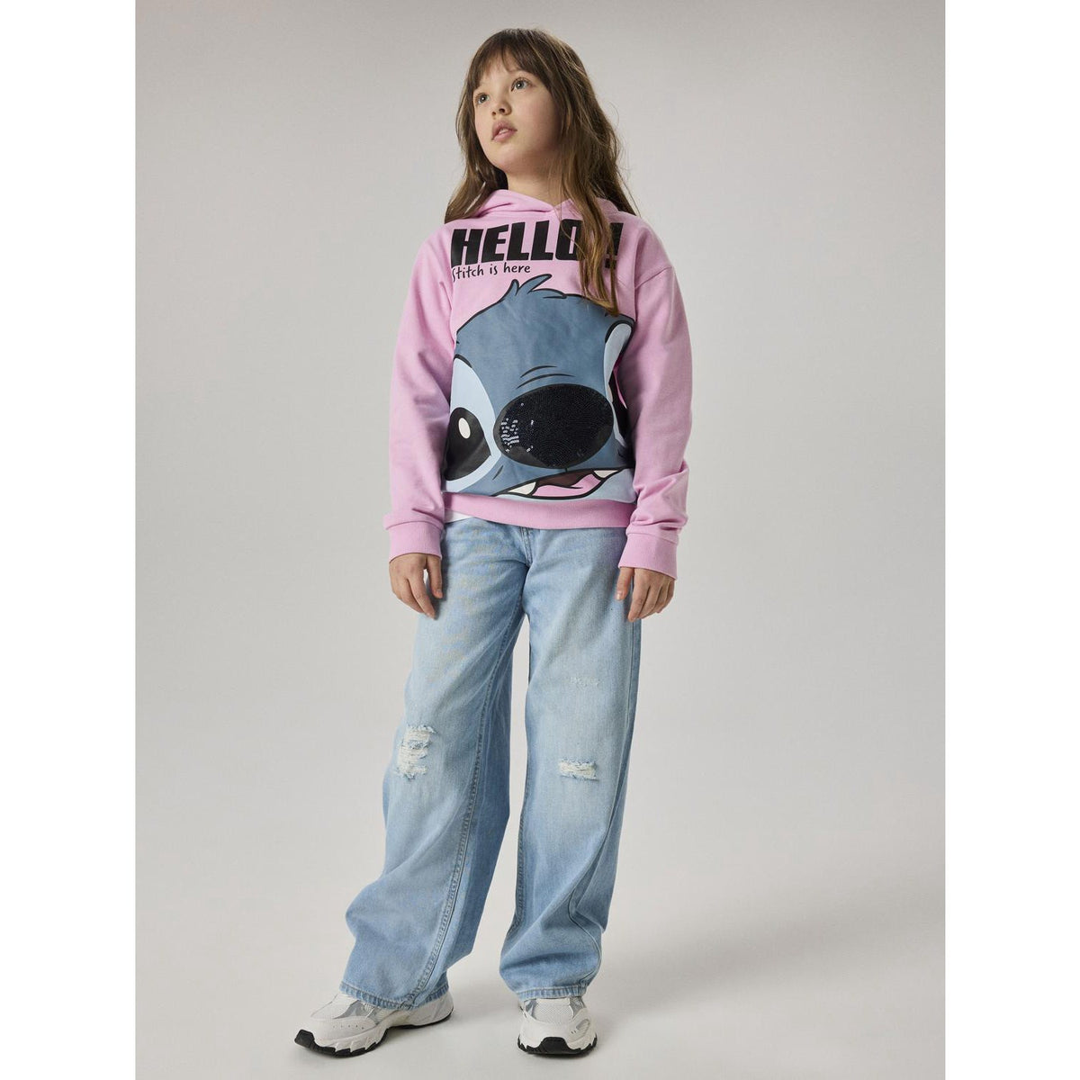 Name It Full Blooming Pink Nkfolbana Stitch Rlx Sweat Wh Bru Wdi