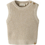 Lil'Atelier White Pepper Melange Nbmrokkos Stickad Väst Lil