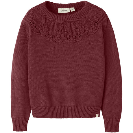 Lil'Atelier Biking Red Nmfreva Ls Loose Stickad Lil