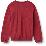 Wheat Red Cherry Stickad Cardigan Maia