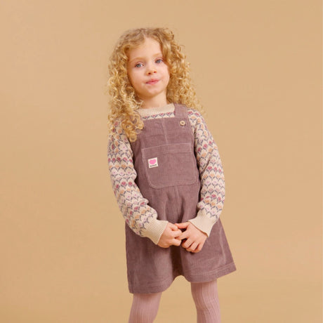 Wheat Plum Truffle Pinafore Caroline Klänning