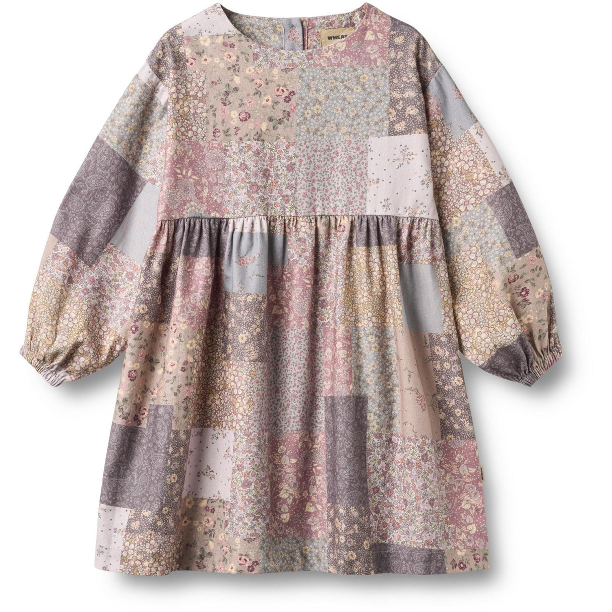 Wheat Patchwork Flowers Klänning L/S Herdis