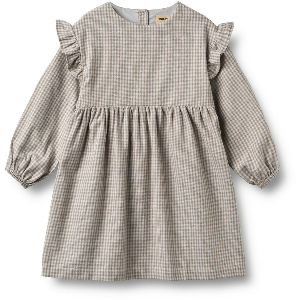 Wheat Greybrown Check Klänning Gro
