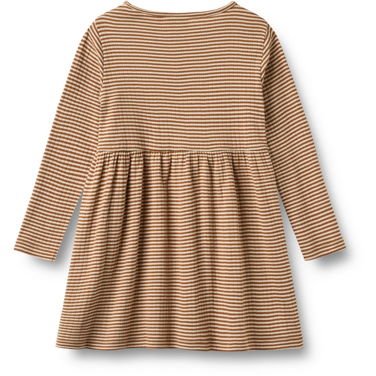 Wheat Warm Hazel Stripe Jersey Klänning L/S Embroidery Sessa