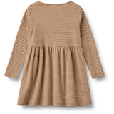 Wheat Warm Hazel Stripe Jersey Klänning L/S Embroidery Sessa