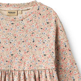 Wheat Grey Cloud Flowers Jersey Klänning L/S Emmy