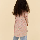 Wheat Grey Cloud Flowers Jersey Klänning L/S Emmy
