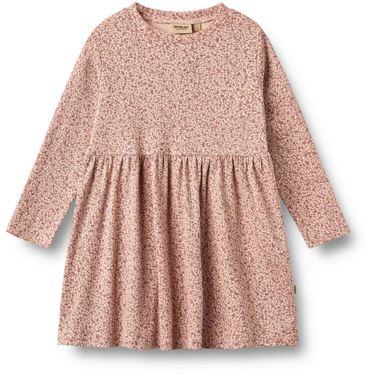 Wheat Dime Rose Small Flowers Jersey Klänning L/S Sessa