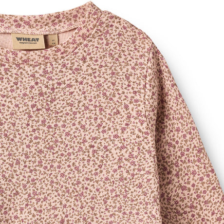 Wheat Dime Rose Small Flowers Jersey Klänning L/S Sessa