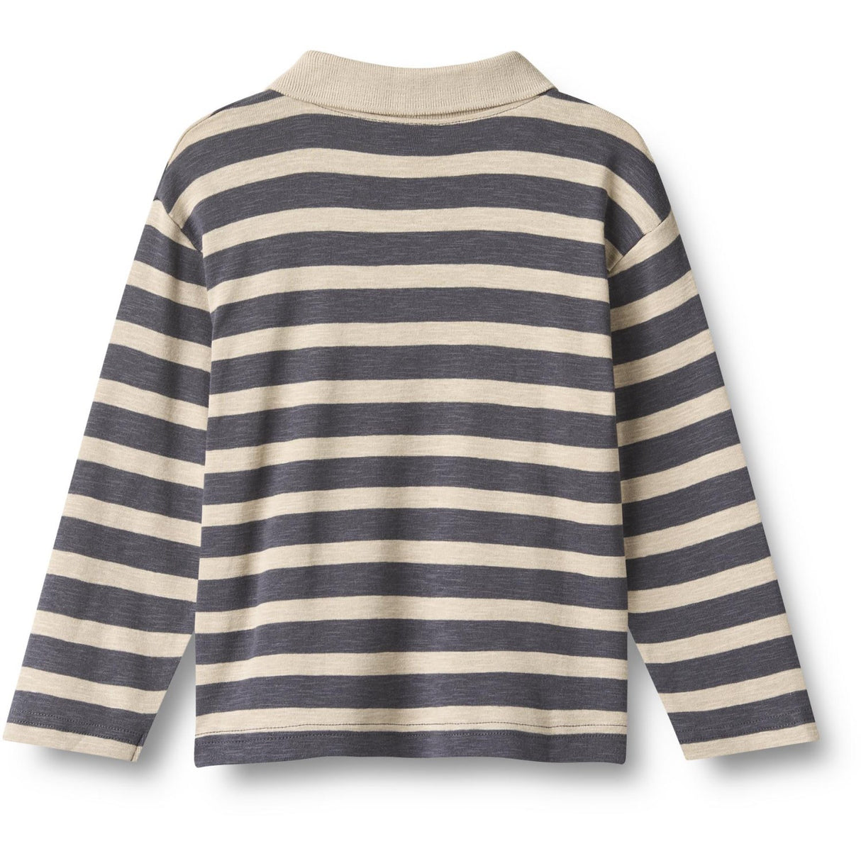 Wheat Greyblue Stripe Pikétröja Skjorta L/S Fred