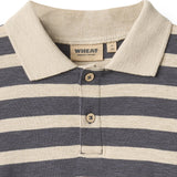 Wheat Greyblue Stripe Pikétröja Skjorta L/S Fred