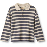 Wheat Greyblue Stripe Pikétröja Skjorta L/S Fred