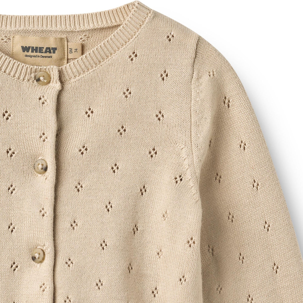 Wheat Offwhite Stickad Cardigan Maia
