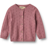 Wheat Warm Lilac Stickad Cardigan Maia