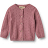 Wheat Warm Lilac Stickad Cardigan Maia