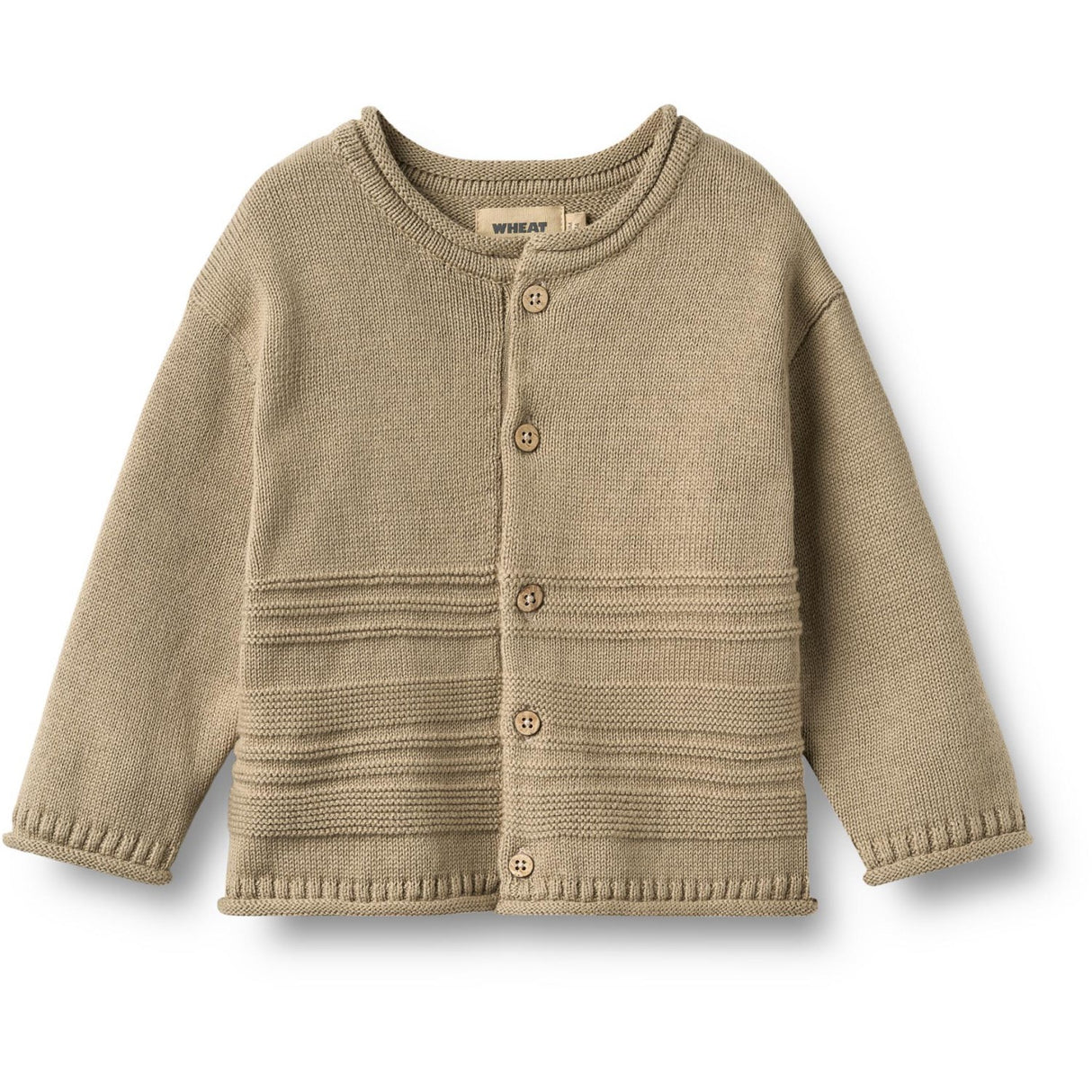 Wheat Gravel Stickad Cardigan L/S Gunnar
