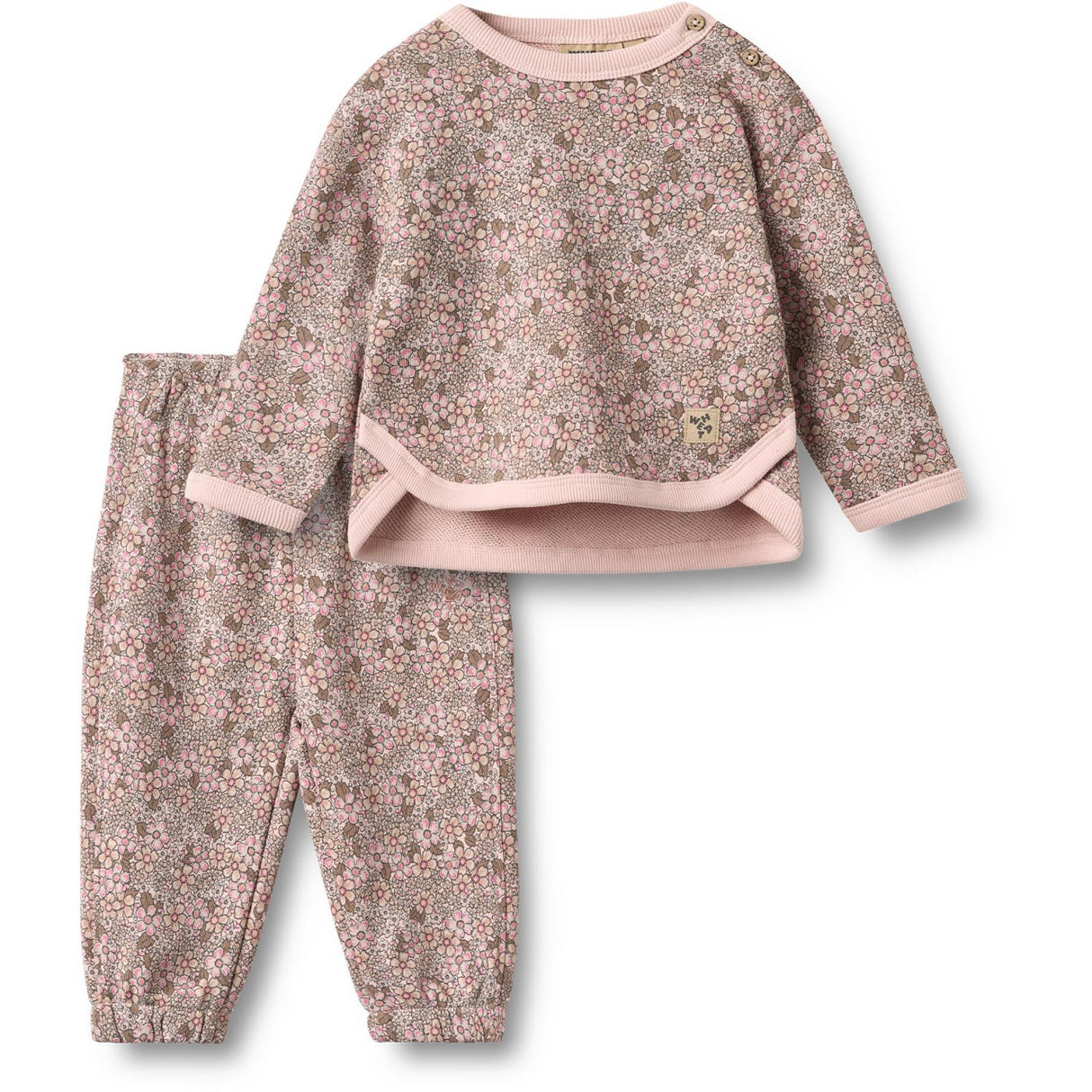 Wheat Rose Brown Flowers Sett Sweatshirt & Trousers Emery