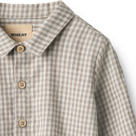 Wheat Greybrown Check Skjorta L/S Oscar