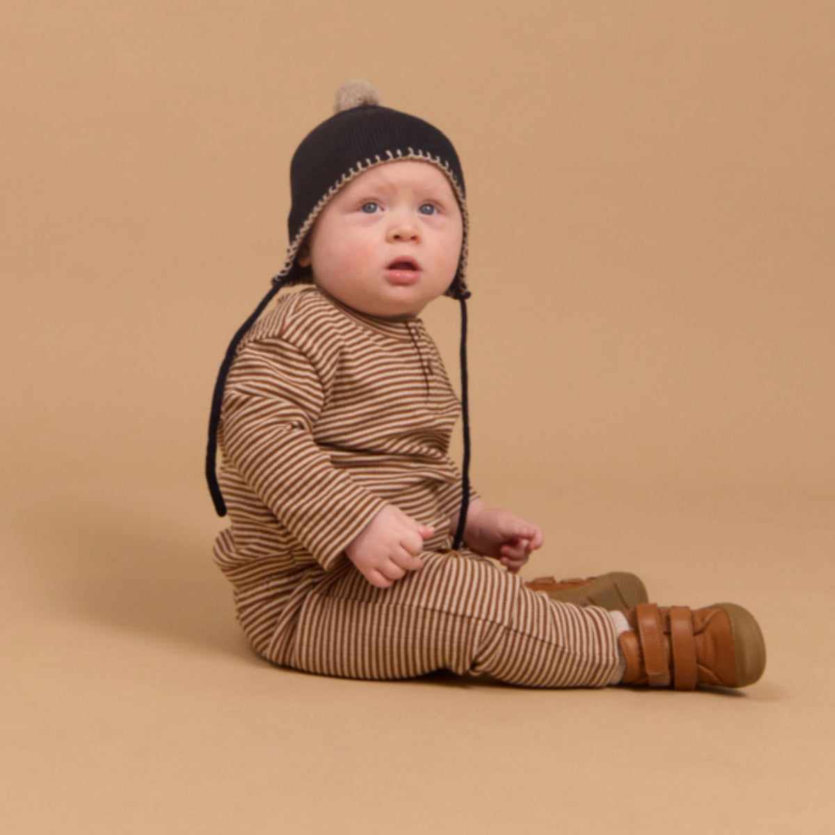 Wheat Warm Hazel Stripe Jersey Byxor Manfred