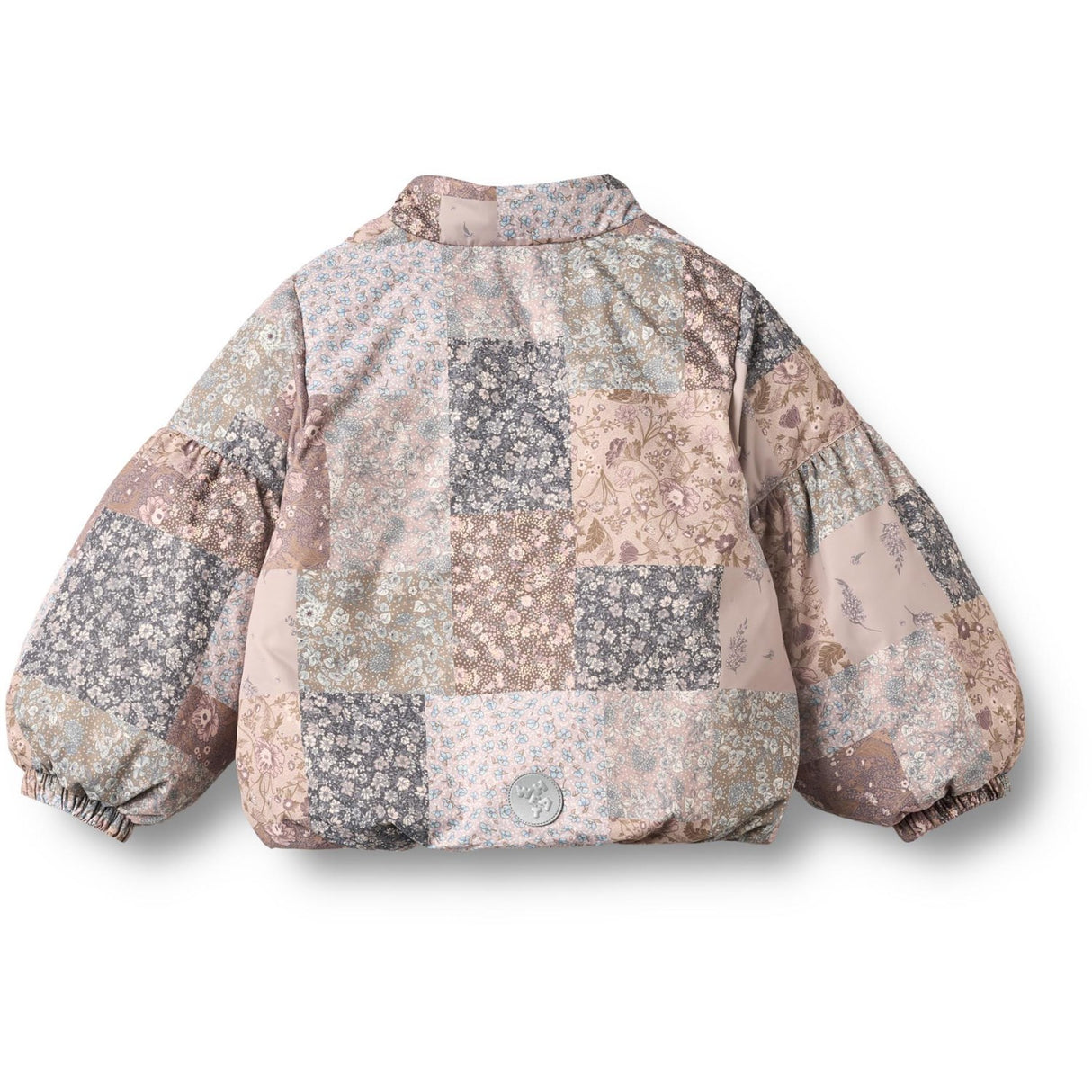 Wheat Patchwork Flowers Puffer Jacka Zallie