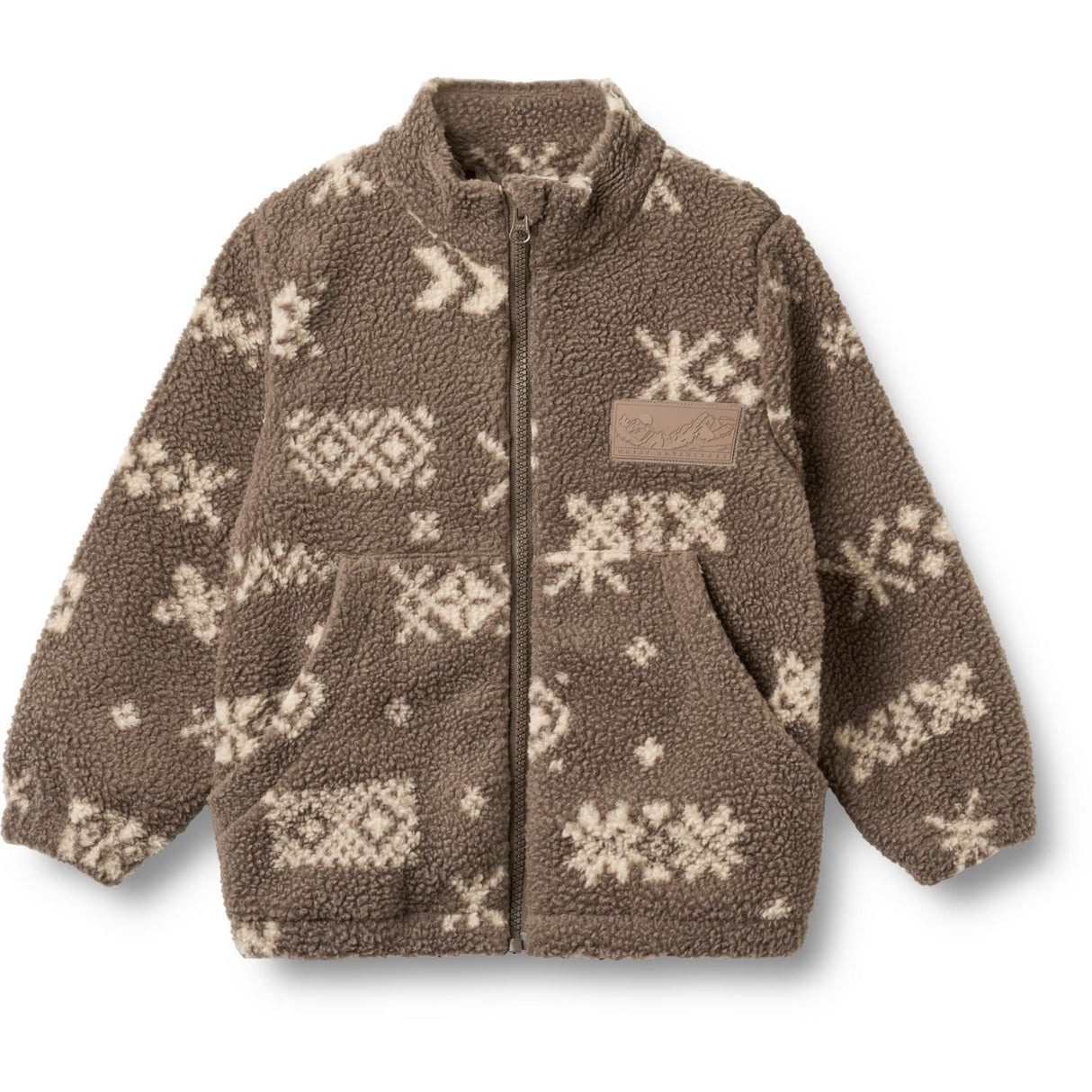 Wheat Dry Wood Jacquard Fleece Jacka Helge