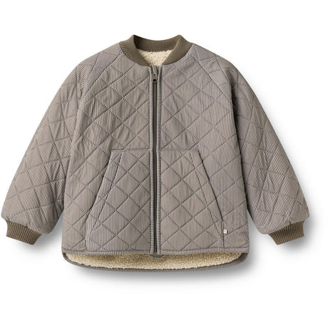 Wheat Brown Stripe Vändbar Thermo Jacka Lake