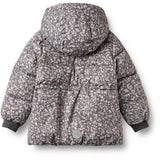 Wheat Dark Charcoal Flowers Puffer Jacka Eli