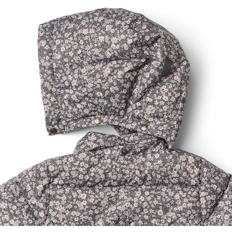 Wheat Dark Charcoal Flowers Puffer Jacka Eli