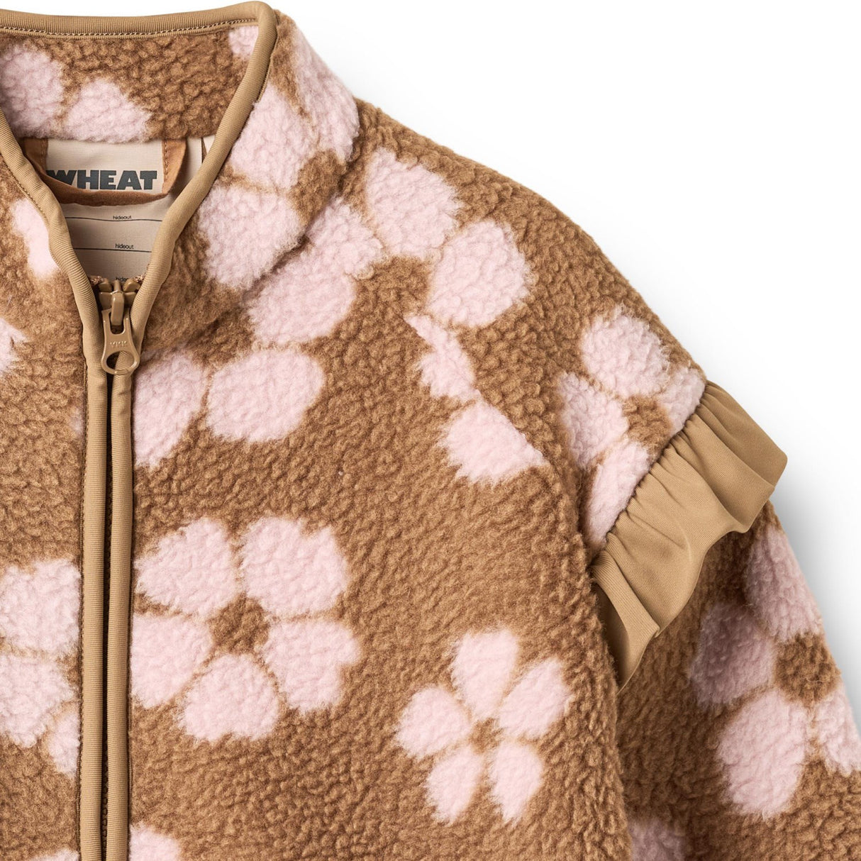 Wheat Warm Hazel Flowers Fleece Jacka Ellena
