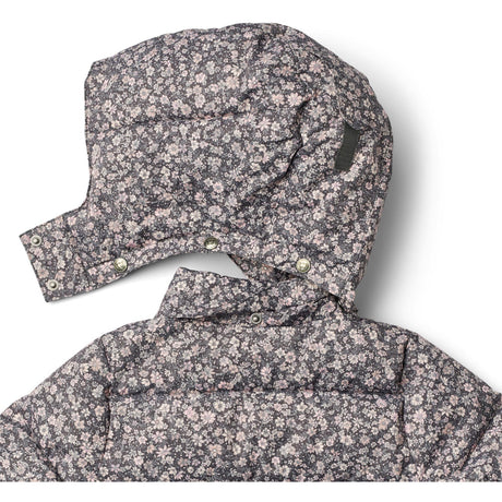 Wheat Dark Charcoal Flowers Puffer Täcka Yrsa