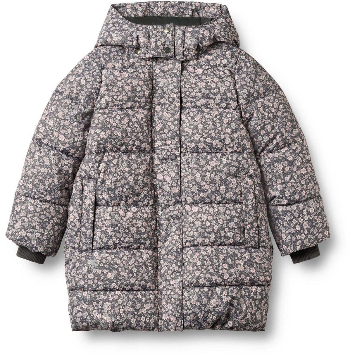 Wheat Dark Charcoal Flowers Puffer Täcka Yrsa