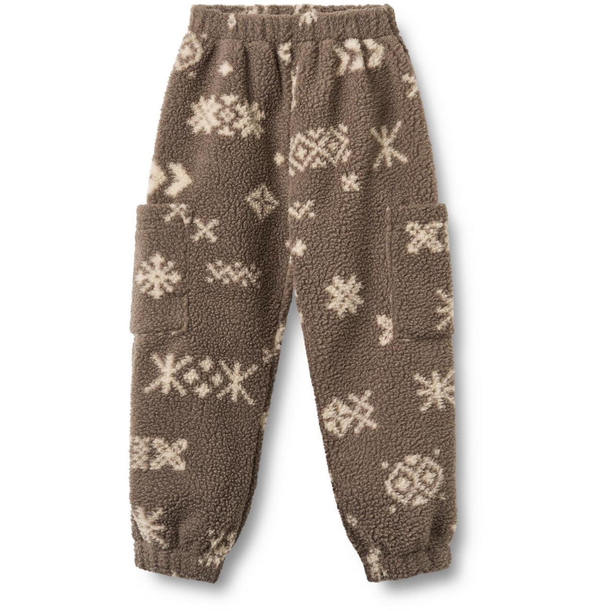Wheat Dry Wood Jacquard Fleece Byxor Suun