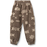 Wheat Dry Wood Jacquard Fleece Byxor Suun
