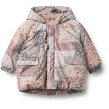 Wheat Patchwork Flowers Puffer Jacka Billo
