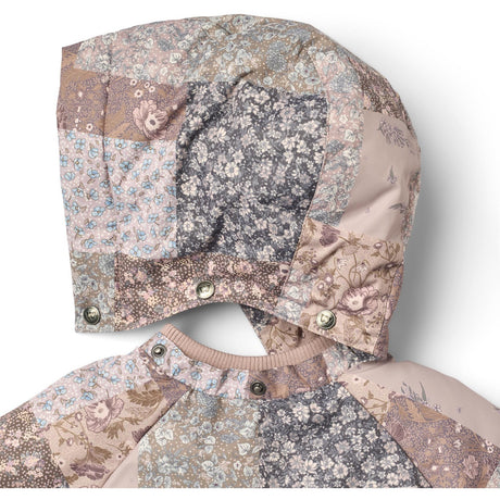 Wheat Patchwork Flowers Puffer Jacka Billo