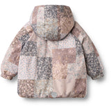 Wheat Patchwork Flowers Puffer Jacka Billo