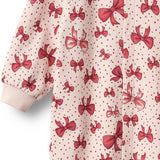 Wheat Almond Peach Bows Byxdress L/S Lilo