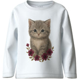 Name It Bright White Cute Kitten Nmfvotea Ls Nreg Topp