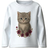 Name It Bright White Cute Kitten Nmfvotea Ls Nreg Topp