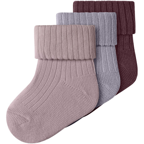 Name It Mauve Shadows Nbfnobba 3-Pack Strumpor