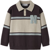 Name It Chocolate Plum With N Nmmral Ls Stickad Pikétröja